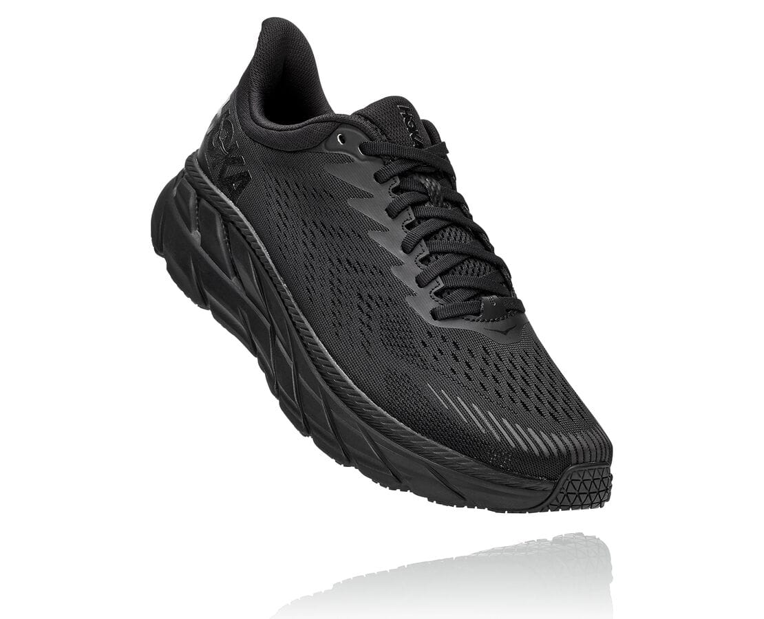 Hoka One One Clifton 7 Philippines - Mens Wide Running Shoes - Black | IO6358270